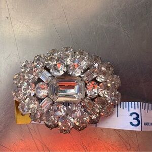 Vintage Elegant Silver Crystal Brooch